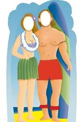 Sports - Surfboard Couple Stand-In-Life Size