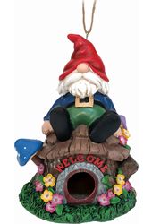 Gnome in Garden - Birdhouse