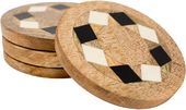 Wood Coasters with Black & White Resin - Set of 4
