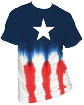 Captain America - Star Tie-Dye - T-Shirt (Size: