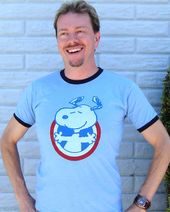 Peanuts - Snoopy In Circle Ringer Blue - T-Shirt