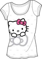 Hello Kitty - White Varsity - T-Shirt