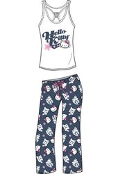 Hello Kitty - White & Navy Racer Back - Pajama Set
