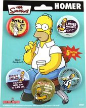 The Simpsons - Homer 5 Piece - Button Set