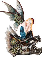 Steampunk - Blonde Fairy Riding Dragon