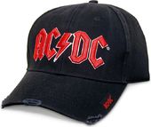 AC/DC - Black Baseball Cap with Red on White Logo