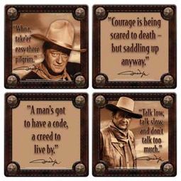 John Wayne - Quotes - 4-Piece Wood Coaster Set