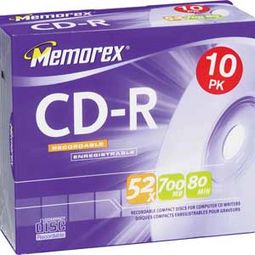 Memorex 52x Write-Once CD-R (10 Pack With Jewel