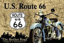 Route 66 - The Mother Road Motorcycle - Tin Sign