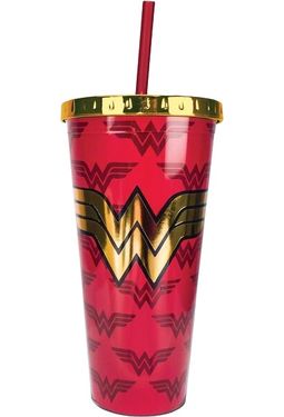 Wonder Woman - 20 oz. Acrylic Cup With Straw (Red)