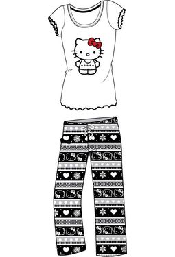 Hello Kitty - White & Black Fairisle - Pajama Set