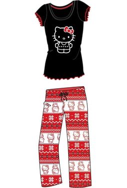 Hello Kitty - Black & Red Fairisle - Pajama Set
