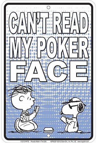 Peanuts - Poker Face - Tin Sign Peanuts - Poker Face - Tin Sign