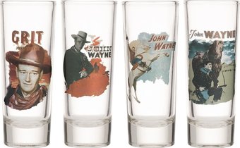 John Wayne - Set of 4 Laser Decal Shot Glasses