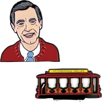 Mister Rogers & Trolley - Enamel Pin Set of 2