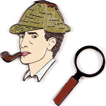 Sherlock Holmes & Magnifying Glass - Enamel Pin
