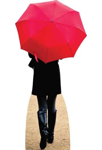 Paris Red Umbrella - Cardboard Cutout