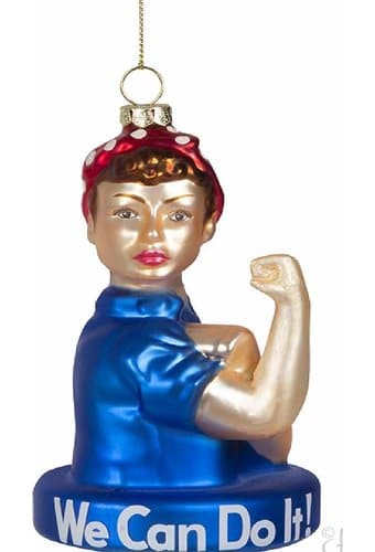 Rosie The Riveter - We Can Do It! - Glass Ornament