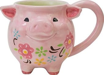 Floral Pig - 18 oz. Earthenware Mug