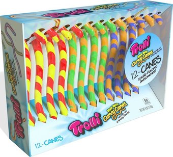 Trolli: Sour Brite - Pack of 12 Curvy Candy Canes