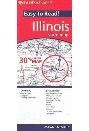 Rand Mcnally Easy to Read Illinois: State Map