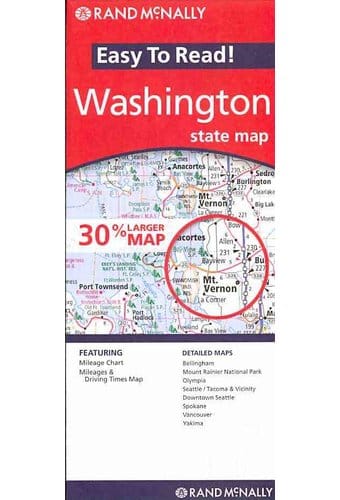 Rand McNally Easy to Read Washington State Map