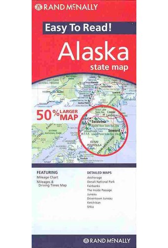 Rand Mcnally Easy to Read Alaska State Map