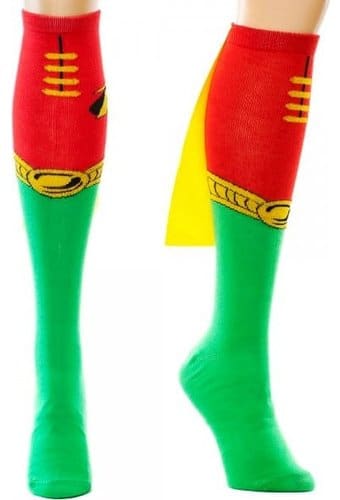 DC Comics - Batman - Robin - Women's Knee High Caped Socks DC Comics - Batman - Robin - Women's Knee High
