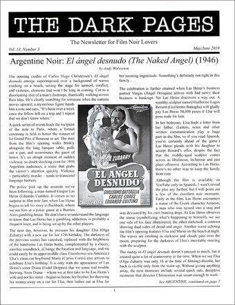 The Dark Pages: The Newsletter for Film Noir Lovers - Volume #14, Issue #3 The Dark Pages: The Newsletter for Film Noir