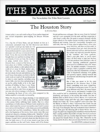 The Dark Pages: The Newsletter for Film Noir Lovers - Volume #9, Issue #4 The Dark Pages: The Newsletter for Film Noir
