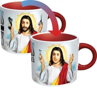 Jesus Shaves Disappearing Coffee Mug - Add Hot