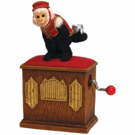 Monkey on Organ Grinder Hand Crank Music Box Westland Giftware