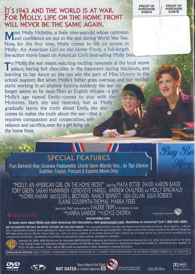 Molly An American Girl on the Home Front DVD (2006) Warner Home