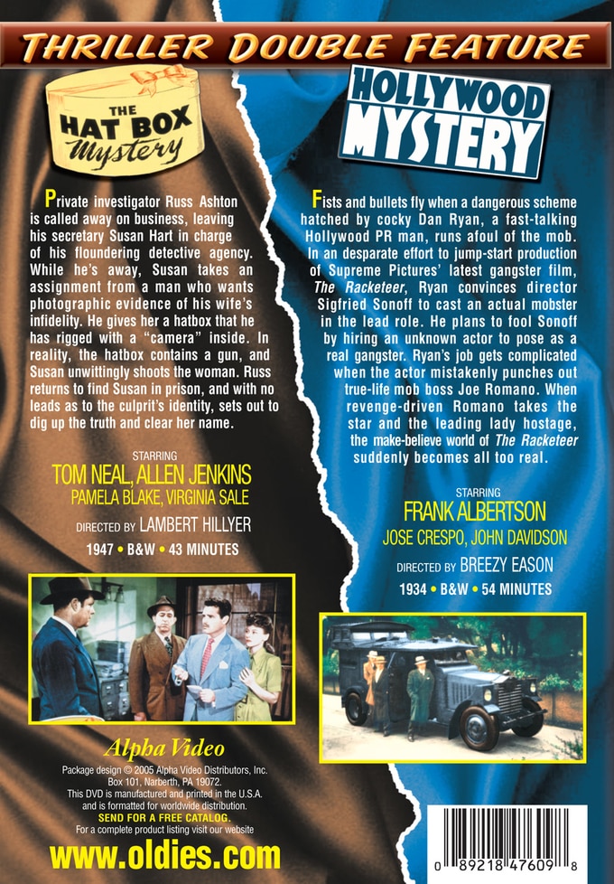 Hat Box Mystery / Hollywood Mystery DVDR (2005) Alpha Video