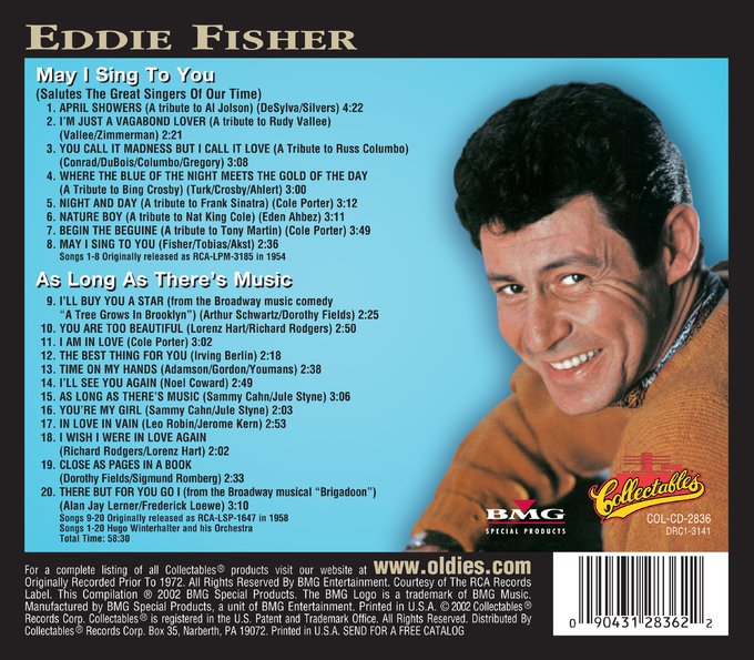 Eddie Fisher May I Sing To You Eddie Fisher : May I Sing To You / As Long As There's Magic CD (2002