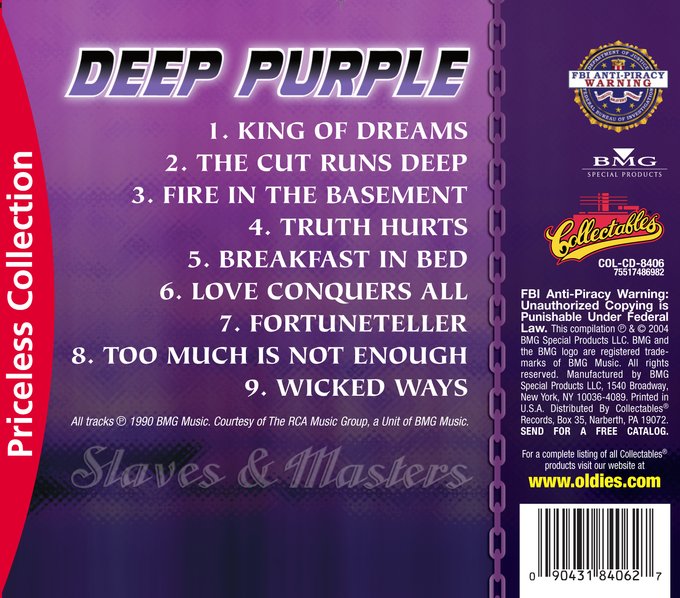 Deep Purple Slaves And Masters CD (2005) Collectables Records