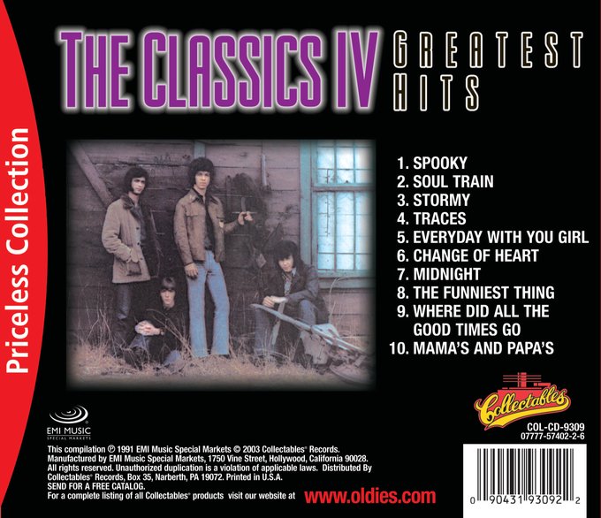 Classics IV : Greatest Hits CD (2003) - Collectables Records | OLDIES.com