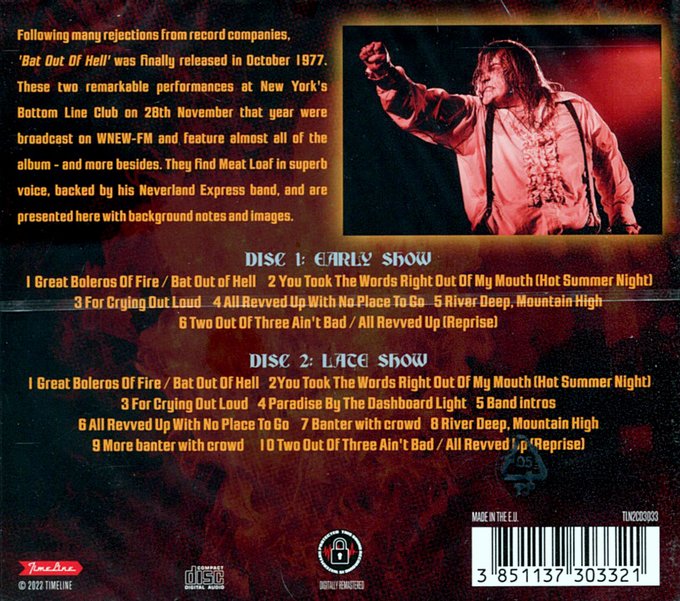 Meat Loaf Live at the Bottom Line '77 (2CD) Timeline